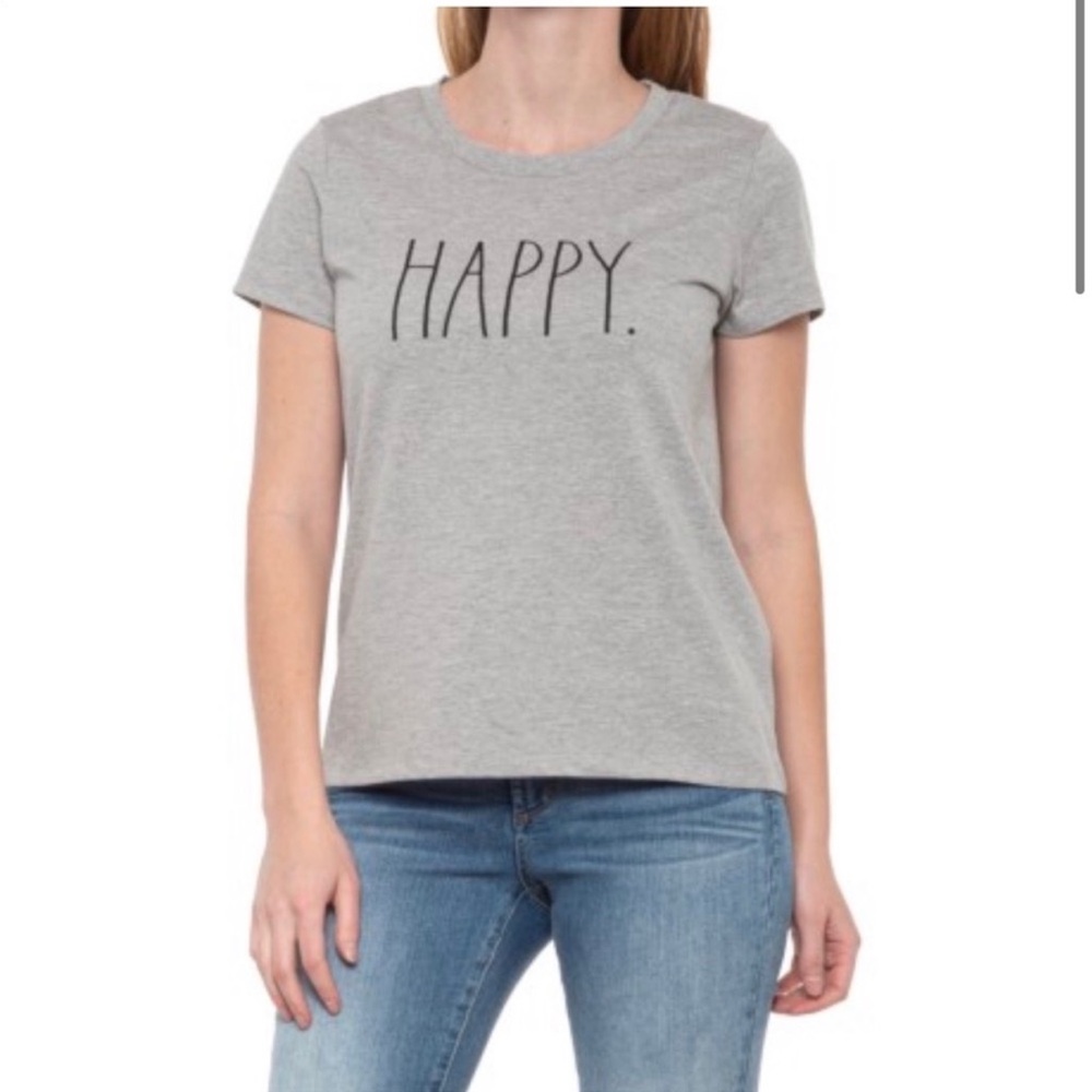 Rae Dunn Gray Graphic “happy” Women’s Tee Shirt✨